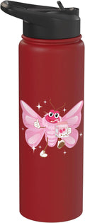 Butterfly Kawaii Strawberry Milk Shake Carton Stainless Steel Insulated Water Bottle