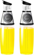 Sprayer Superior Clear Glass Vinegar Jug Dispenser Oil Meter Kitchen Large Opening Filling Cleaning 250/500 ML(2pcs 500ML silver)