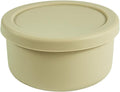 24fl oz (700ml) Silicone Food Storage Containers,Round Bowls with Lids - Meal Prep Containers for Kitchen Serving, Salad & Lunch - Airtight, Microwave/Fridge/Dishwasher Safe, BPA-Free (Beige)