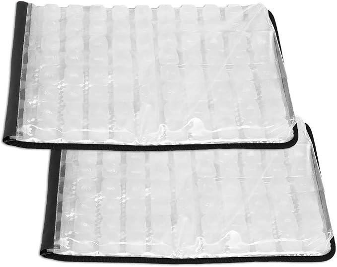 FlexiFreeze Party Mat Food Cooling Serving Platter – Buffet Display Chiller for Meat, Cheese, Fruit & Party Food Trays – Catering Supplies Cold Serving Mat Black 2 Pack (19" x 15")
