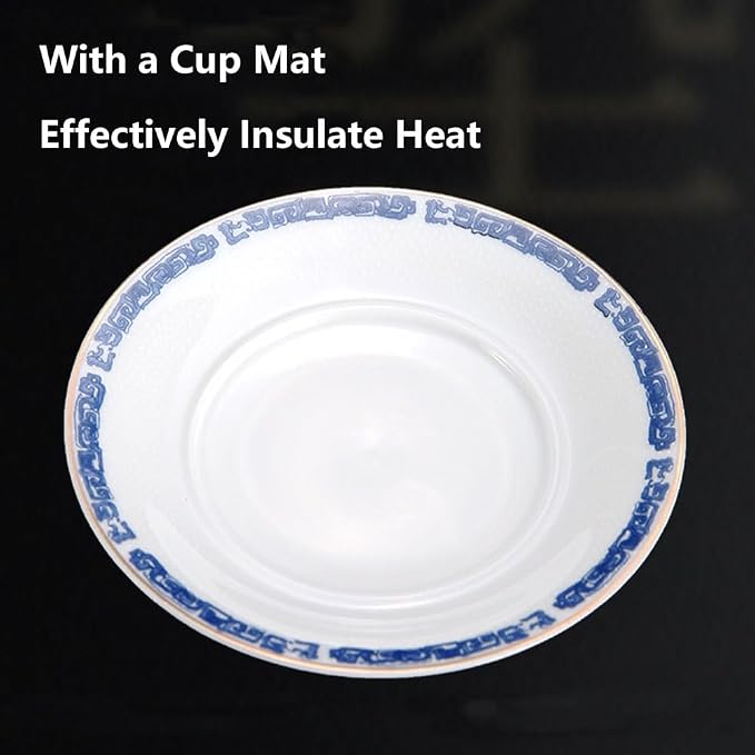 GOLDY&WENDY Ceramic Tea Mug with Strainer Infuser and Lid and Saucer Chinese Porcelain Tea Cup Loose Leaf Tea Brewing System for Home Office