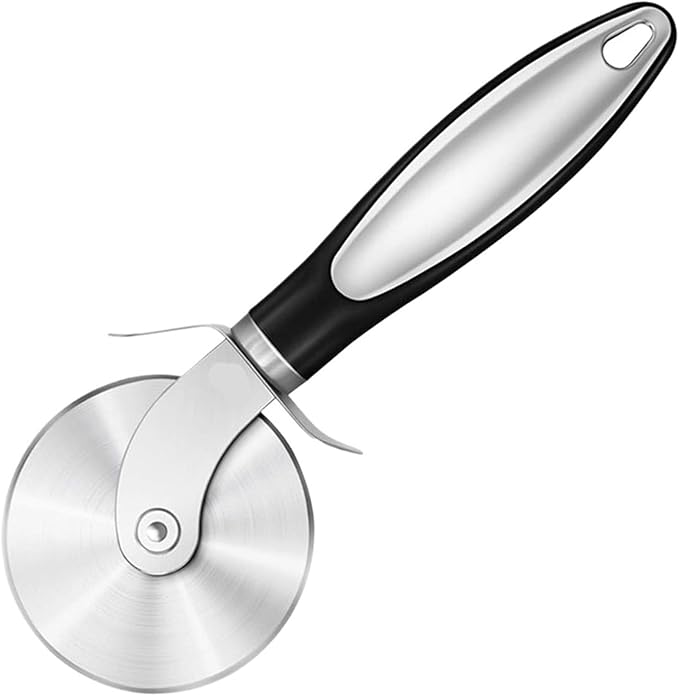 Pizza Wheel Cutter with Sharp Stainless Steel Blade Built-In Finger Guard for Cutting