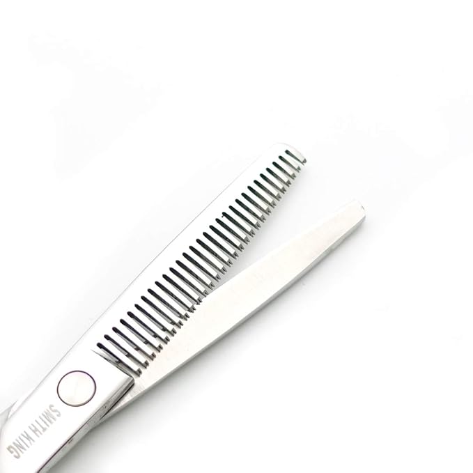 6.0 Inches Hair Cutting Scissors Set with Combs Lether Scissors Case,Hair cutting shears Hair Thinning shears For Personal and Professional (Silver)