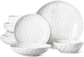 HOMBENE Large Dinnerware Set 16 Piece Service for 4, Plates and Bowls Sets, High-fired at 2372°F, for Dessert Salad and Pasta, Dishes Set w/Cereal Bowls