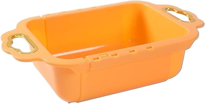 Expandable Dish Drying Rack Over the Kitchen Sink, Thick PP Dish Drainer, Dish Rack Vegetables and Fruits Strainer(Orange)