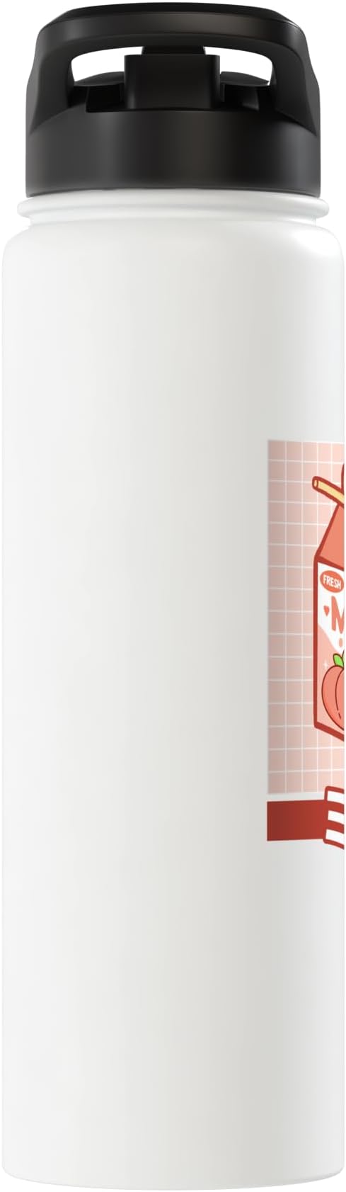 Cute Funny 90s Japanese Kawaii Aesthetic Peach Milk Stainless Steel Insulated Water Bottle