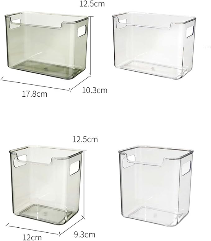 Crystal Clear Freezer Storage Bins - 4 Pack Stackable Freezer Organizer Bins, Clear Plastic Kitchen Cabinet Organizer for Meat, Veggies & Fruit (White, 8pcs-S)