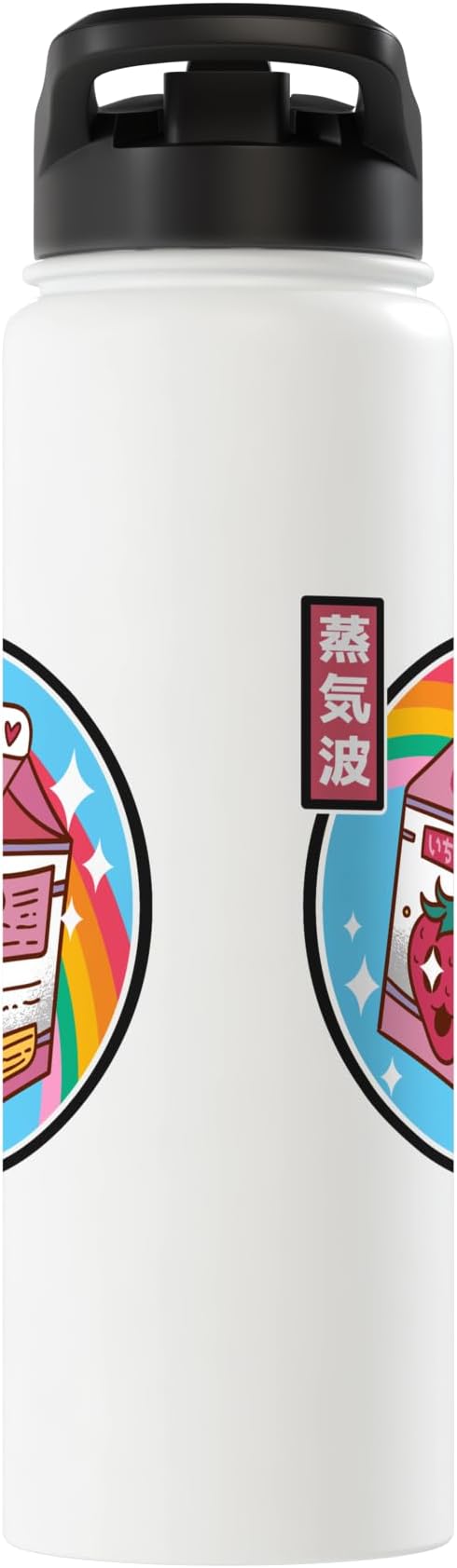 Japanese Strawberry Milk Carton Kawaii Rainbow Anime Stainless Steel Insulated Water Bottle