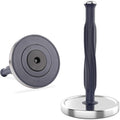 KITCHENDAO One-Handed Countertop Paper Towel Holder, Rotation Freestanding Kitchen Paper Holder Stand, Stainless Steel Paper Roll Holder with Weighted Base High-Adhesion Pad Sticker