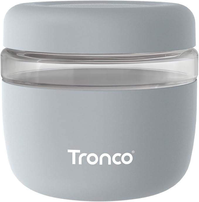 Tronco 24 oz Glass Food Storage & Lunch Bowl Containers with Airtight Lids | Leak & Spill Proof Meal Prep Container & Food Storage Jar for Lunch, Salad, Oats, Soup, BPA-Free, Microwave & Dishwasher Safe