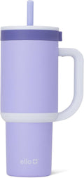 Ello Oasis 24oz Tumbler with Handle & Retracting Straw | Reusable Insulated Stainless Steel Cup 100% Leakproof, Gifts for Teens Women Men | Keeps cold for 24 Hours, Cup Holder Friendly, Twilight Blush