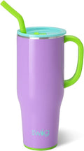 Swig Life 40oz Mega Mug, 40 oz Tumbler with Handle and Straw, Cup Holder Friendly, Dishwasher Safe, Extra Large Insulated Tumbler, Stainless Steel (Ultra Violet)