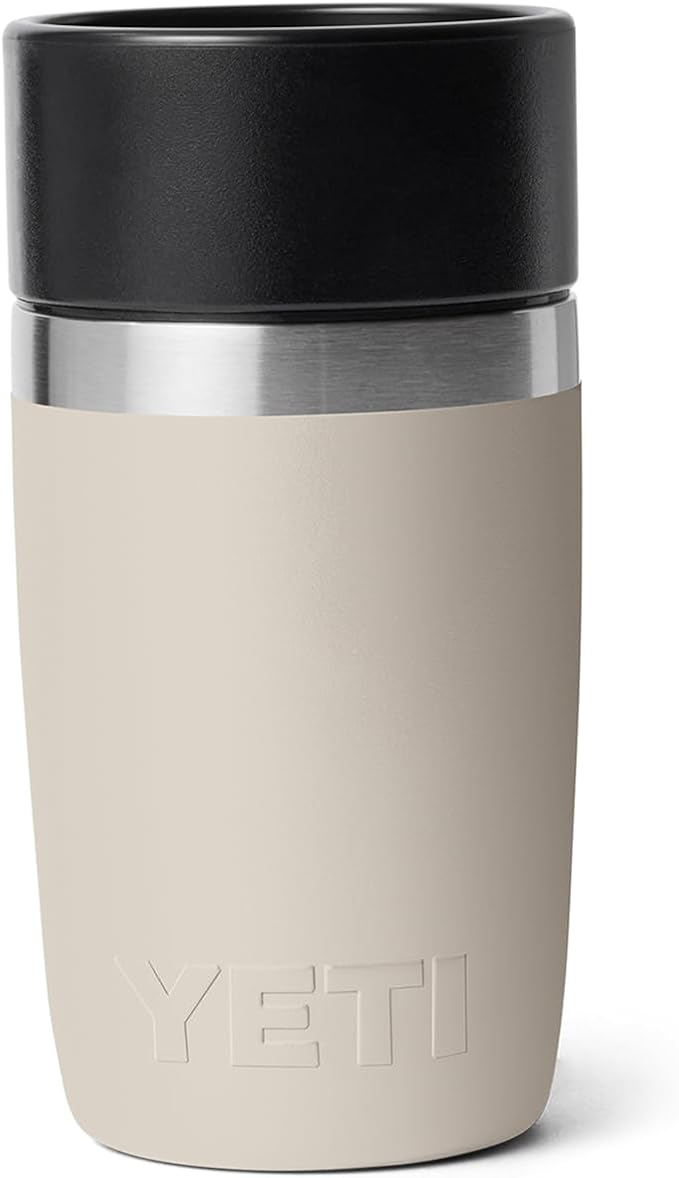 YETI Rambler 8 oz Travel Bottle, Stainless Steel, Vacuum Insulated with Leakproof Commuter Cap, Cape Taupe