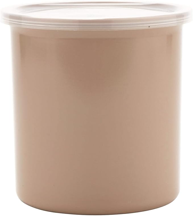 G.E.T. CR-0120-T-EC Round Food Storage Crock w/ Lid, 1.2 Quart, Tan (Set of 4)