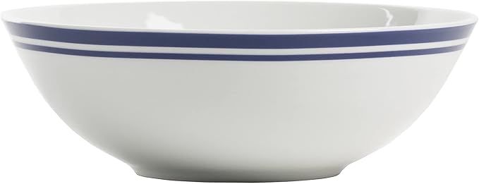 10 Strawberry Street Café Stripe 16 Piece Coupe Dinnerware Set, Blue
