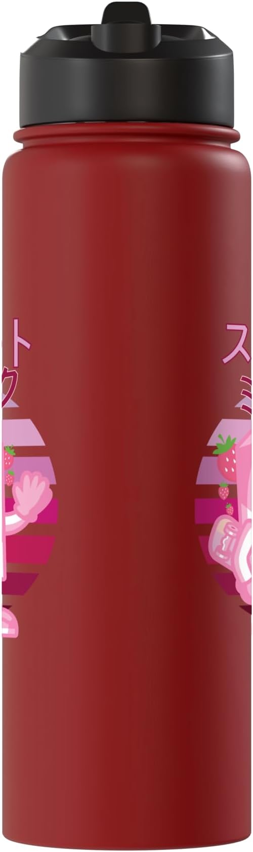 Retro 90s Japanese Skateboarding Strawberry Milkshake Carton Stainless Steel Insulated Water Bottle