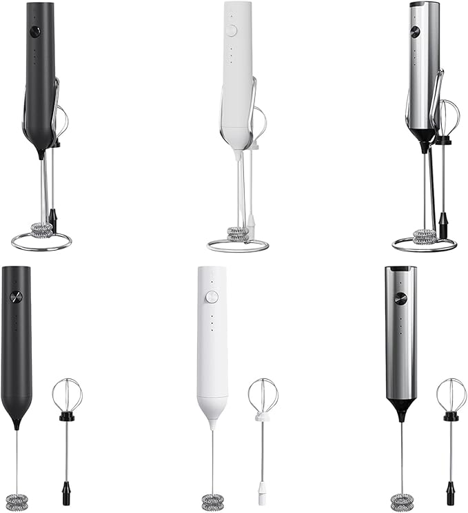Electric Milk Frother Handheld Whisk Suitable for Coffee and Hot Chocolate with Metal Head and Ergonomic Grip