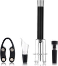 qiuqiu Bottle Opener, Air Pressure Wine Opener Set with Wine Pourer, Foil Cutter and Vacuum Stopper,Handheld Portable Cork Remover Pump for Home Resturant Bar