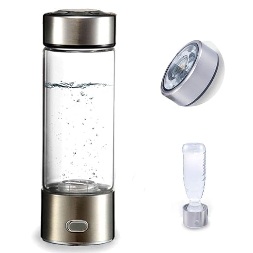 Hydrogen Water Bottle Generator Hydrogen Water Maker Portable SPE Technology Generate Hydrogen Rich Water Without Chlorine Ozone Residue Anti Aging Antioxidant Glass Bottle 350Ml