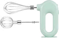 Portable Handheld Mixer, USB Electric Blender with 2 Mixing Heads - Wireless Rechargeable Food Mixer, Dough Stirrer, Eggbeater & Whisk for Kitchen, Baking, Cooking(Green)