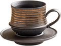210ml Ceramic Mug Saucer Set Home Wabi Sabi | retro, artisan, original design, minimalist, durable, latte, afternoon tea