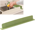 19.6in Silicone Sink Splash Guard, 2025 New Silicone Sink Water Retaining Board for Kitchen, Portable Water Retaining Strip Reusable Water Splash Guard for Bathroom Countertop (Silicone, Green)