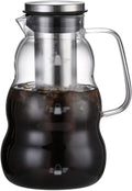 Coffeemaker Pots Cold Brew Iced Tea Water Glass Pitcher Coffee Maker Pot With Removable Stainless Steel Filter Drip Dual Use Espresso Carafe Tool