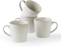 famiware Coffee Mug Set of 4, Annecy 14 oz Ceramic Reusable Cups Set with Handle, Microwavable and Dishwasherable Stoneware Drinkware Set for Tea, Milk, Water, Grey-white