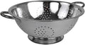 Metal Colander With Stainless Steel Finish By Home Basics, 5 QT | Medium Colander | With Easy-Grip Handles | Strainers and Colanders Perfect For Pasta and Veggies