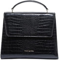 BEAUTYGOODIES Stylish Black Croc Lunch Bag for Women, Medium, Black Cute Insulated Lunch Box, Professional and Chic Lunch Bag for Working Women, Teacher, Nurses, a Great Gift!