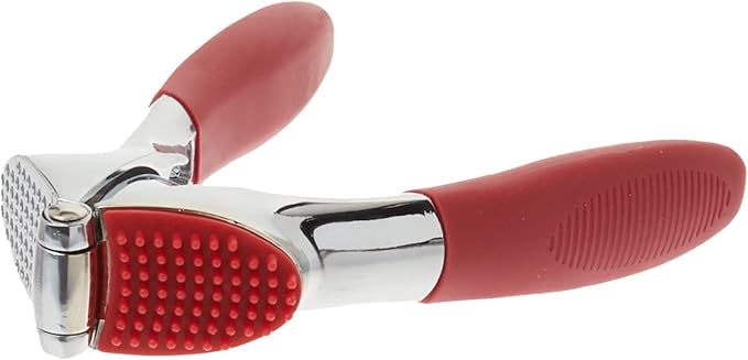 Trudeau Garlic Press - Effortless Garlic Crusher with Built-In Cleaning Aid, Large Garlic Chamber, Comfortable Ergonomic Handle, BPA-Free & Dishwasher-Safe - Quick and Easy Meal Preparation