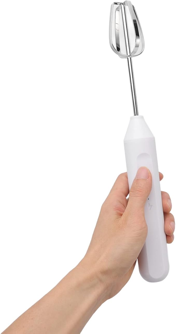 Electric Hand Blender，3 in 1 Immersion Blender Handheld, Beater Electric Milk Frother Coffee Blender Milkshake Blender Foamer Kitchen Tools(White)