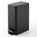 mDesign Pedal Bin — Waste Bin with Pedal, Lid and Plastic Bucket Insert for Bathroom, Kitchen, and Office — Metal Household Rubbish Bin with Ergonomic Design — Black