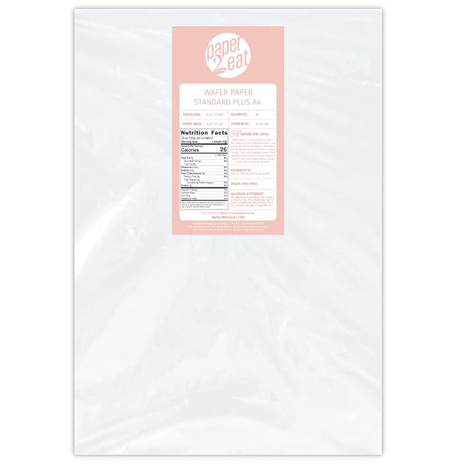 paper2eat edible Wafer Paper Standard Plus - 0.40 mm - 25 count