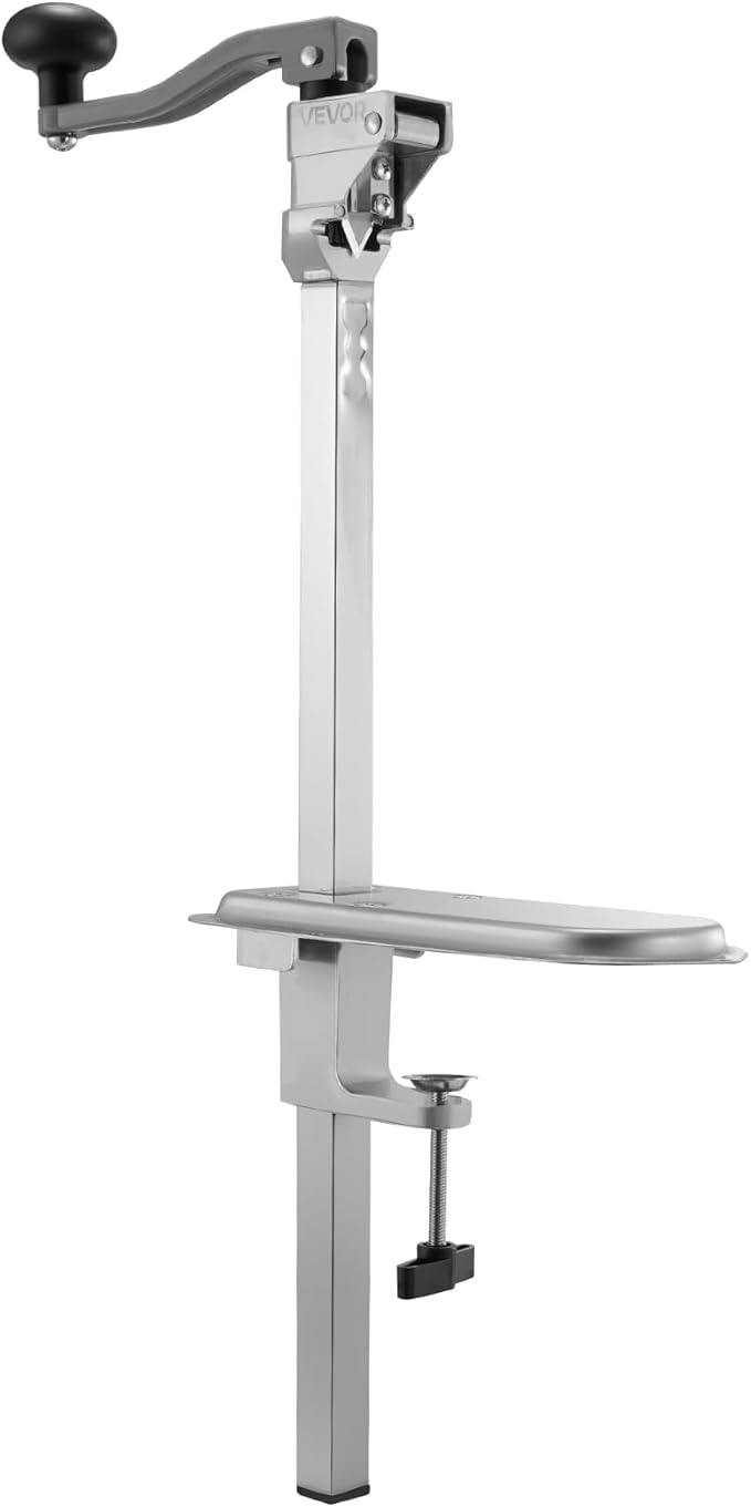 VEVOR Commercial Can Opener, Heavy-Duty Manual Tabletop Cans Opener for Cans Up to 11.8 in Height, Height-Adjustable Can Openers Fixed with Screws & Table Clamp, for Restaurant, Hotel, and Food Store