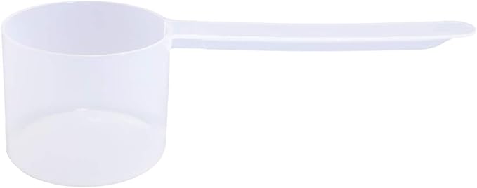 Plastic Measuring Scoop, 4 Tablespoon (60 cc | 1/4 Cup | 2 oz. | 60 mL) Long Handle Spoons for Powders, Granules, Coffee, Pet Food, Baking Supplies, Protein and Other Dry Goods, BPA Free (Set of 1)