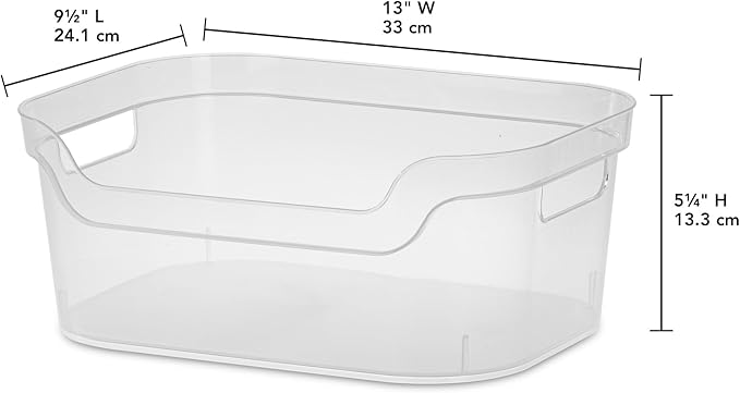 Clear Plastic Storage Bins, 8-Pack Medium Open Front Organizer for Pantry, Kitchen, Fridge & Cabinet, 13" x 9.5" x 5.25 (1)