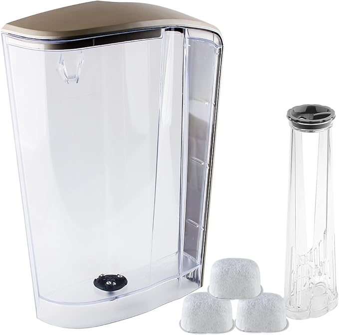 Replacement Part Water Reservoir with Water Filter Holder and 3 Charcoal filters,Compatible with Keurig K-Elite Coffee Maker Only(Brushed Gold)