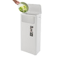 Double Opening Cover Trash Can with Lid, 8.45Gal Commercial Trash Can, Press/Push-Plate PP Waste Bin with Side Handles for Homes, Restaurants, Cafes (White)