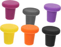 ULTECHNOVO 6pcs Silicone Wine Stoppers Reusable Leakproof Seal for Wine Beer and Beverage Bottles Vibrant Colors for Easy Identification and Decor Food-grade Silicone