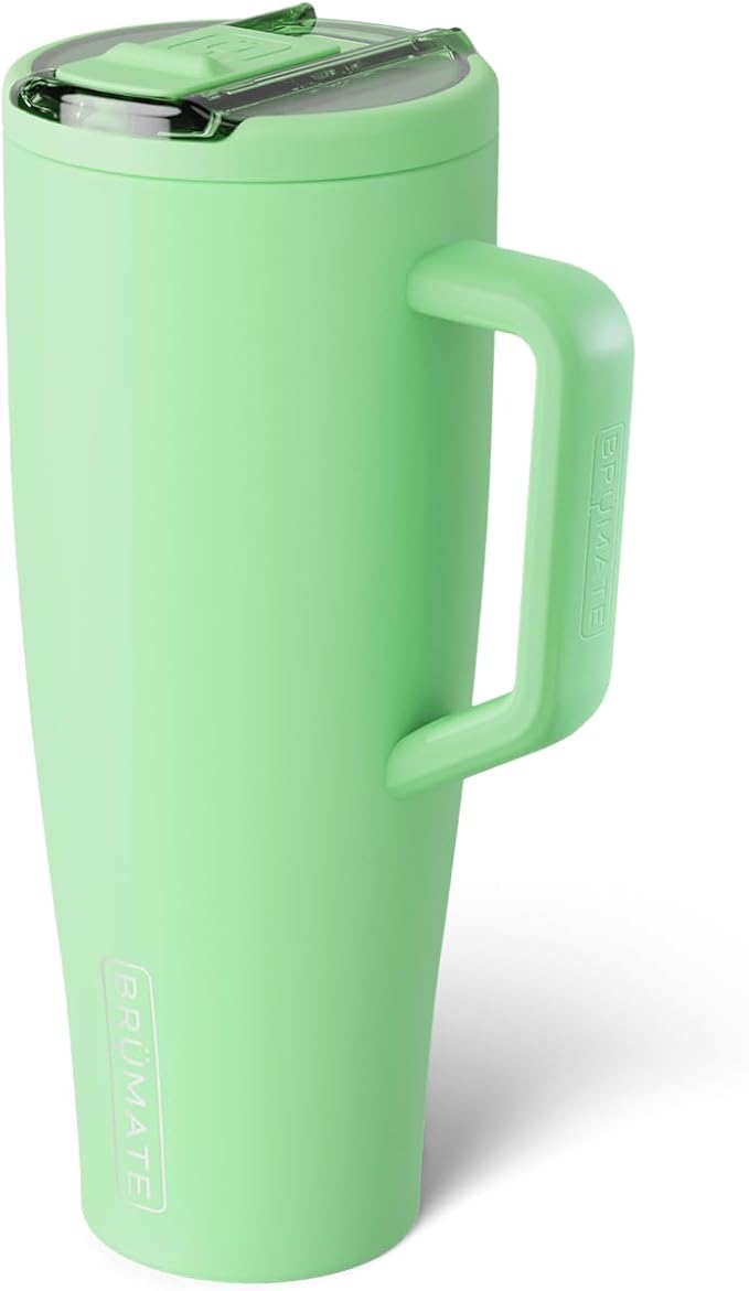 BrüMate Era Flip 40oz Tumbler with 100% Leakproof Covered Straw Lid | Hygienic Covered Straw | Insulated Stainless Steel Water Bottle with Handle | Cup Holder Friendly | BPA-Free (Kiwi)