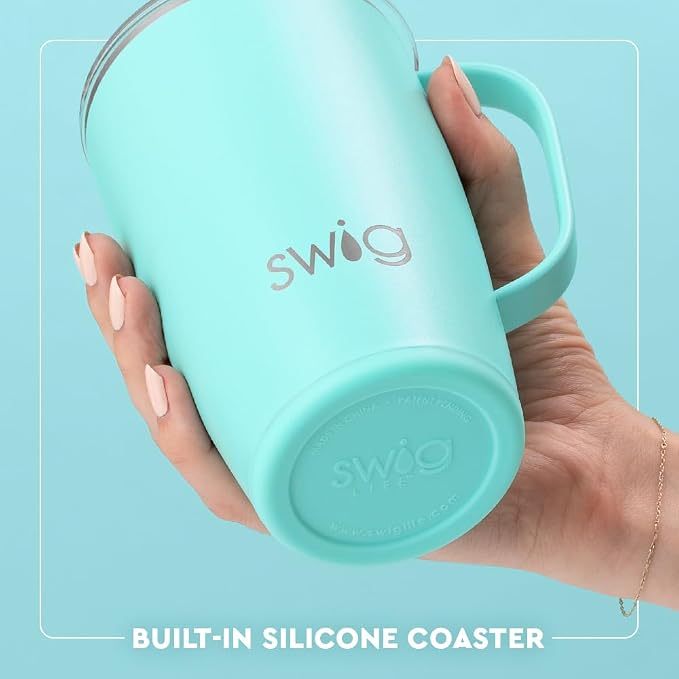 Swig Stainless Steel Insulated Travel Mug, 18 oz, Purple Reign, Double Wall Vacuum Sealed, Dishwasher Safe, Cup Holder Friendly
