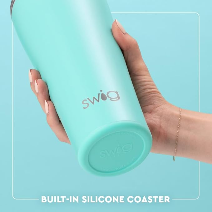 Swig Life 32oz Insulated Tumbler, Travel Coffee Tumbler with Lid, Cup Holder Friendly, Stainless Steel Travel Coffee Mug, Glitter Tumbler, Glitter Gifts (Confetti)
