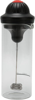 Handheld Milk Frother, Battery Powered Electric Handheld Milk Foam Maker with Heatproof Glass for Egg Cream Coffee