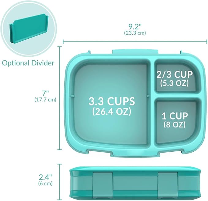 4-Compartment Bento Box with Leakproof Seal, Reusable Meal Prep Lunch Container for Adults Kids