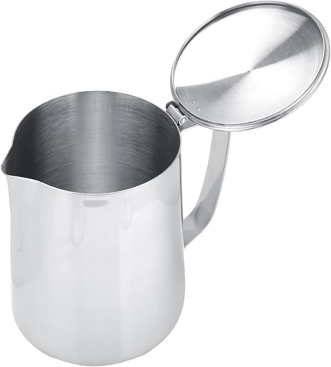 Frothing Pitcher Stainless Steel Coffee Cup Mug Milk Frothing Pitcher Jug with Lid for Latte Coffee Art(1500mL)