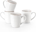 famiware Coffee Mugs Sets for 4, 12 oz Mug Set, Coffee Cups with Handle for Coffee, Tea, Cocoa and Milk, Microwave and Dishwasher Safe, White Circle