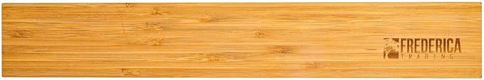 Heavy Duty 15" Bamboo Knife Magnetic Strip With 6 Dual-Magnet Zones | Wall Mounted Magnetic Knife Holder Holds 6 Knife & Tool | Wooden Magnetic Knife Rack- Mounting Hardware Included