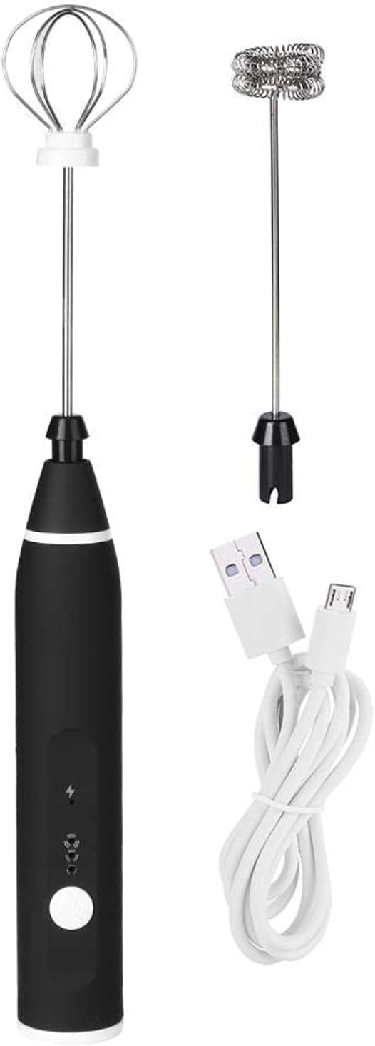 Milk Frother Handheld Frother Whisk, Electric Coffee Foam Maker Mini Blender USB Rechargeable Drink Mixer for Latte, Cappuccino, Hot Chocolate, Frappe, Matcha, Hot Chocolate
