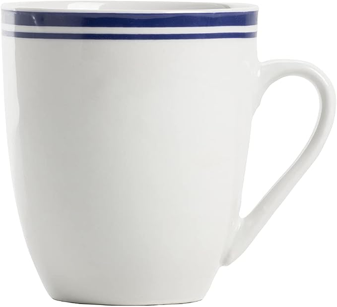 10 Strawberry Street Café Stripe 16 Piece Coupe Dinnerware Set, Blue